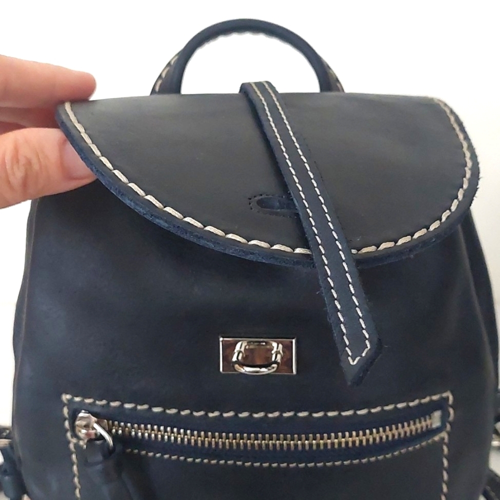 Vintage roots mini deep navy blue backpack - Picture 11 of 14